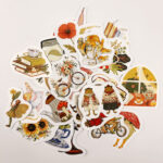 Cottagecore Masalsı Orman Temalı 26 Parça Kaliteli Su Geçirmez Etiket Seti