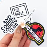 Yazılımcı temalı 27 parça suya dayanıklı laptop sticker paketi