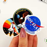Uzay NASA astronot temalı 20 parça suya dayanıklı vinil sticker seti