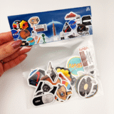 Uzay NASA astronot temalı 20 parça suya dayanıklı vinil sticker seti