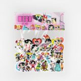 Powerpuff Girls karakterlerinin yer aldığı 46 parçalı vinil sticker paketi