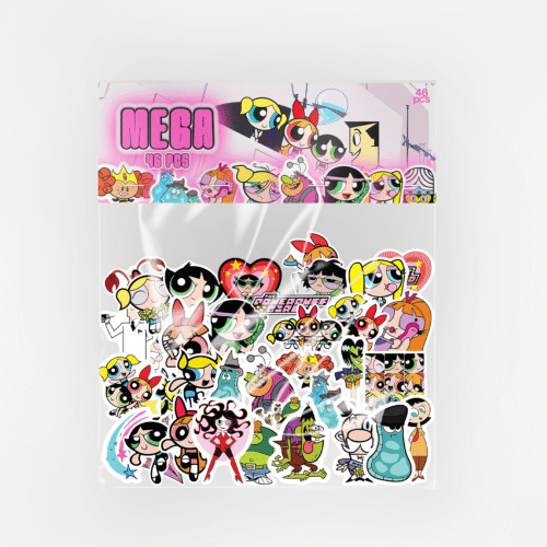 Powerpuff Girls Mega Sticker Paketi 46 Parça Kaliteli Su Geçirmez Etiket Seti
