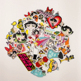 Powerpuff Girls karakterlerinin yer aldığı 46 parçalı vinil sticker paketi