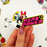 Powerpuff Girls karakterlerinin yer aldığı 46 parçalı vinil sticker paketi