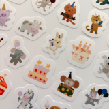 Sevimli hayvanlar doğum günü temalı 25 parça suya dayanıklı vinil sticker paketi