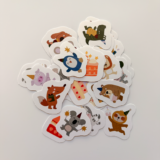 Sevimli hayvanlar doğum günü temalı 25 parça suya dayanıklı vinil sticker paketi