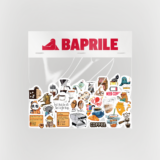 Kahve temalı 32 parça vinil sticker seti, Baprile