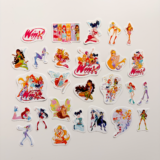 Winx Club karakterlerinin olduğu 26 parça suya dayanıklı vinil sticker seti