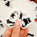 Eğlenceli Siyah Kedi 35 Parça Sticker Paketi Kaliteli Su Geçirmez Laptop Termos Telefon Etiket Seti