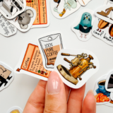 Kahve temalı 32 parça vinil sticker seti, Baprile