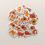 Sevimli köpek çizimli 80 parça suya dayanıklı vinil sticker paketi