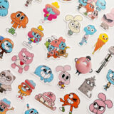 Gumball çizgi dizi karakterleri sticker paketi - 40 parça suya dayanıklı vinil etiket