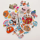 Gumball çizgi dizi karakterleri sticker paketi - 40 parça suya dayanıklı vinil etiket