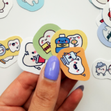 Sevimli diş karakterli 40 parça suya dayanıklı vinyl sticker paketi