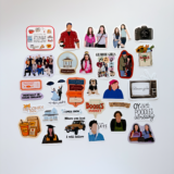 Gilmore Girls temalı 30 parça suya dayanıklı vinyl sticker seti, parlak vinil, laptop ve termos üzerinde gösterim