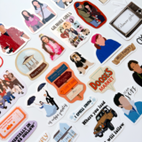 Gilmore Girls temalı 30 parça suya dayanıklı vinyl sticker seti, parlak vinil, laptop ve termos üzerinde gösterim