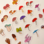 Renkli Mantarlar 30 Parça Sticker Paketi Suya Dayanıklı Ajanda Laptop Termos Telefon Etiket Seti