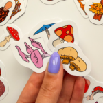 Renkli Mantarlar 30 Parça Sticker Paketi Suya Dayanıklı Ajanda Laptop Termos Telefon Etiket Seti
