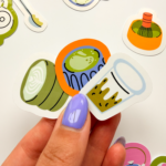 Matcha Latte Temalı 15 Parça Sticker Paketi Suya Dayanıklı Ajanda Laptop Termos Telefon Etiket Seti