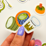 Matcha latte temalı 15 parça suya dayanıklı vinyl sticker seti