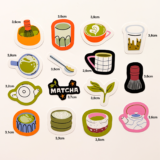Matcha latte temalı 15 parça suya dayanıklı vinyl sticker seti