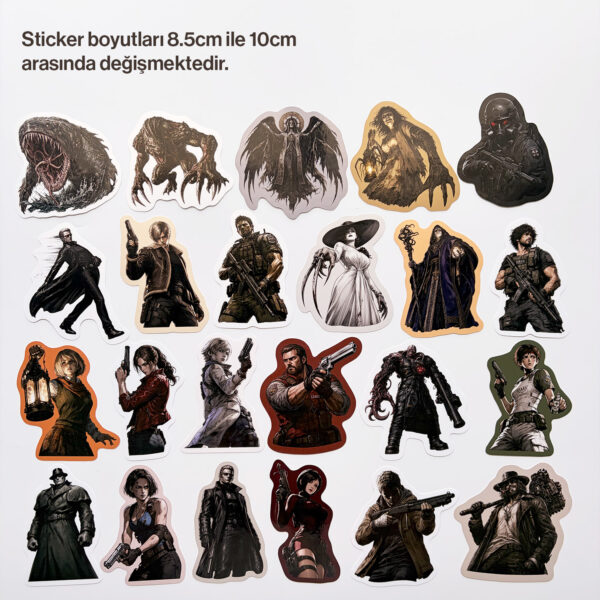 Resident Evil Legends 23 Parça Büyük Sticker Paketi Suya Dayanıklı Laptop Termos Telefon Etiket Seti