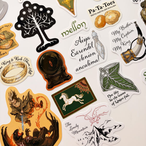 Yüzüklerin Efendisi LOTR Fan Illustrations 22 Parça Sticker Paketi Suya Dayanıklı Laptop Termos Telefon Etiket Seti