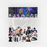 Wednesday 30 parça suya dayanıklı vinil sticker paketi ve etiket seti