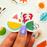 Renkli yaz tatili temalı 73 parça mix sticker paketi, suya dayanıklı vinil etiketler