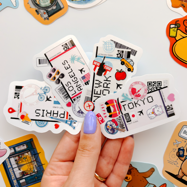 Tatil ve Seyahat Temalı Sticker Paketi 30 Parça Su Geçirmez Travel Valiz Laptop Termos Telefon Etiket Seti