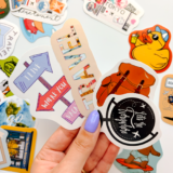 Tatil ve seyahat temalı 30 parça suya dayanıklı vinil sticker paketi