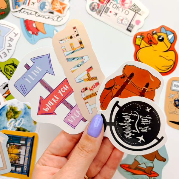 Tatil ve Seyahat Temalı Sticker Paketi 30 Parça Su Geçirmez Travel Valiz Laptop Termos Telefon Etiket Seti