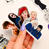 Wednesday 30 parça suya dayanıklı vinil sticker paketi ve etiket seti
