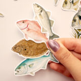 Balıklar 30 adet suya dayanıklı vinil sticker paketi