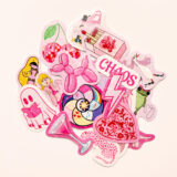 Pembe renk temalı hologram stickerlar 21 adet suya dayanıklı sticker paketi Baprile
