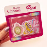 Pembe renk temalı hologram stickerlar 21 adet suya dayanıklı sticker paketi Baprile