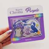 Mor Renk Temalı Hologram Stickerlar 21 Adet Suya Dayanıklı Etiket Seti