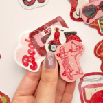 Kırmızı Renk Temalı Hologram Stickerlar 21 Adet Sticker Paketi Suya Dayanıklı Laptop Termos Telefon Etiket Seti