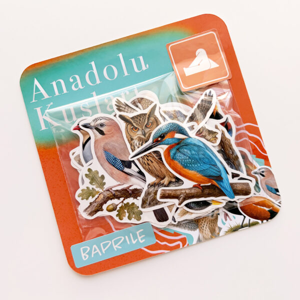 Anadolu Kuşları 25 Adet Sticker Paketi Suya Dayanıklı Laptop Termos Telefon Etiket Seti
