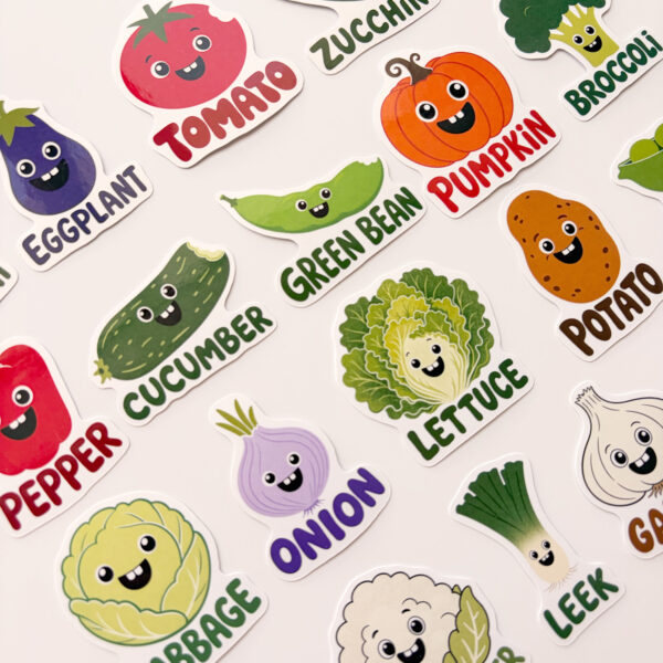 İngilizce Sebzeler 21 Adet Sticker Paketi Ajanda Laptop Termos Telefon Etiket Seti