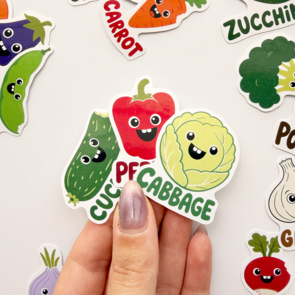İngilizce Sebzeler 21 Adet Sticker Paketi Ajanda Laptop Termos Telefon Etiket Seti