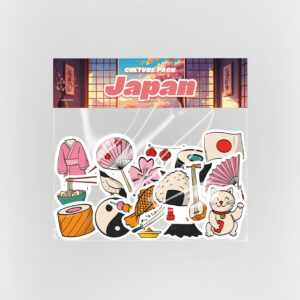 Japon Temalı Kültürel 42 Adet Sticker Paketi Japonya Laptop Termos Telefon Etiket Seti