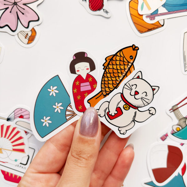 Japon Temalı Kültürel 42 Adet Sticker Paketi Japonya Laptop Termos Telefon Etiket Seti