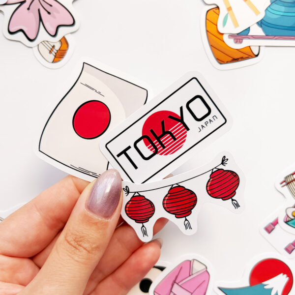 Japon Temalı Kültürel 42 Adet Sticker Paketi Japonya Laptop Termos Telefon Etiket Seti