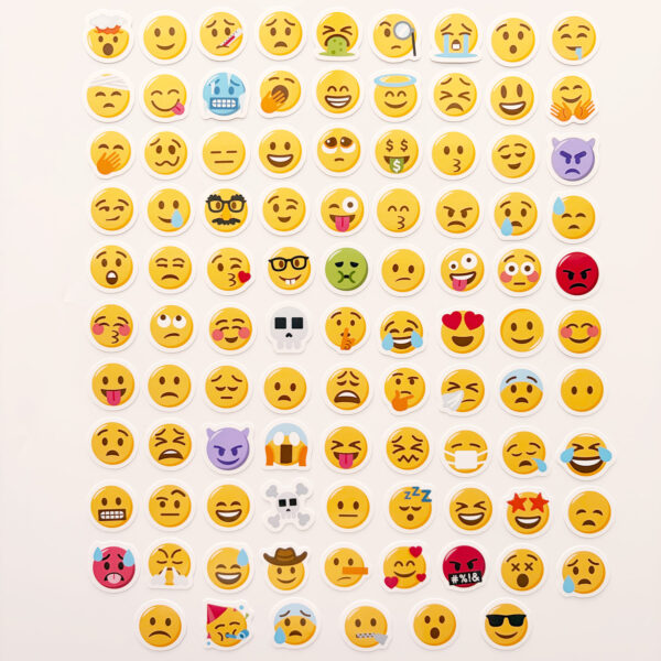 Emojiler Mix Duygu Yüz İfadeleri 96 Adet Suya Dayanıklı Vinyl Sticker Paketi Baprile