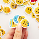 Emojiler Mix Duygu Yüz İfadeleri 96 Adet Suya Dayanıklı Vinyl Sticker Paketi Baprile