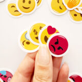 Emojiler Mix Duygu Yüz İfadeleri 96 Adet Suya Dayanıklı Vinyl Sticker Paketi Baprile
