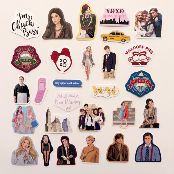 Gossip Girl 28 adet suya dayanıklı vinil sticker paketi