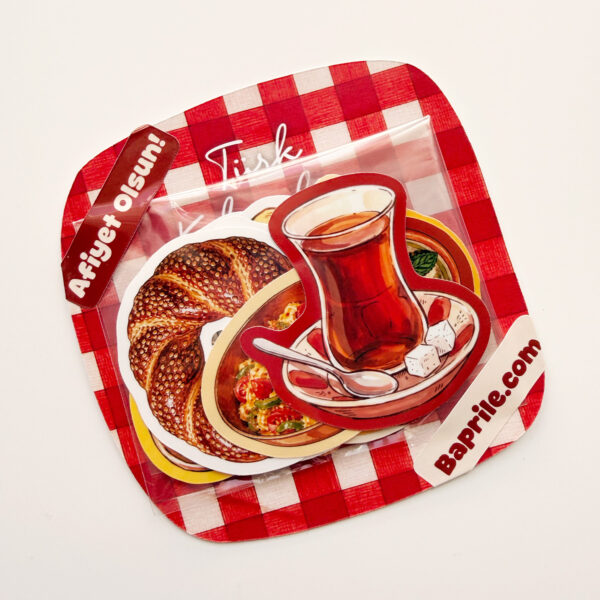 Türk Kahvaltısı 15 Adet Suya Dayanıklı Vinil Sticker Seti