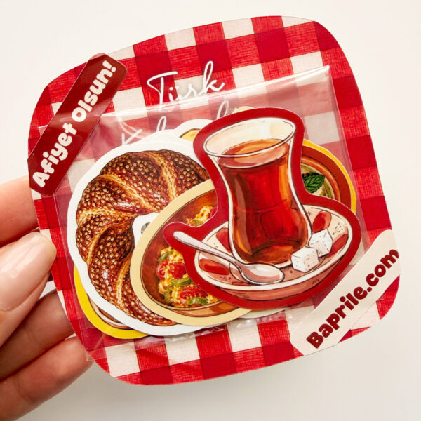 Türk Kahvaltısı 15 Adet Suya Dayanıklı Vinil Sticker Seti